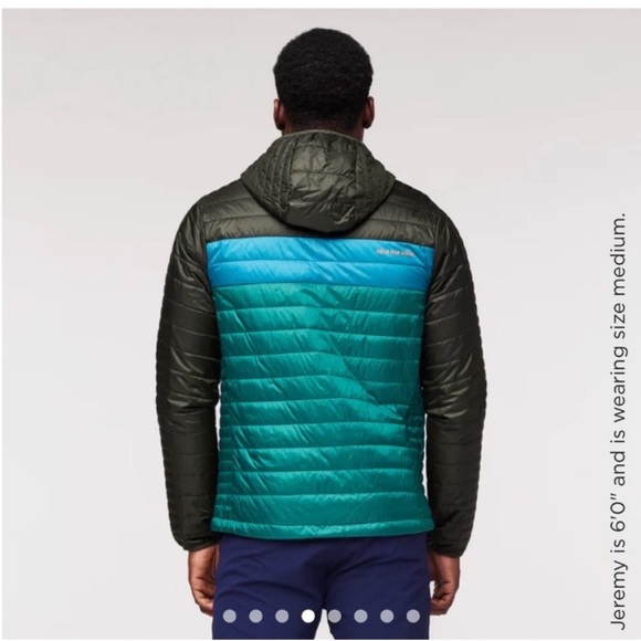 Cotopaxi Men’s XL Capa Hooded Insulated Puffer Jacket Blue Green Grey NWT - Picture 7 of 13